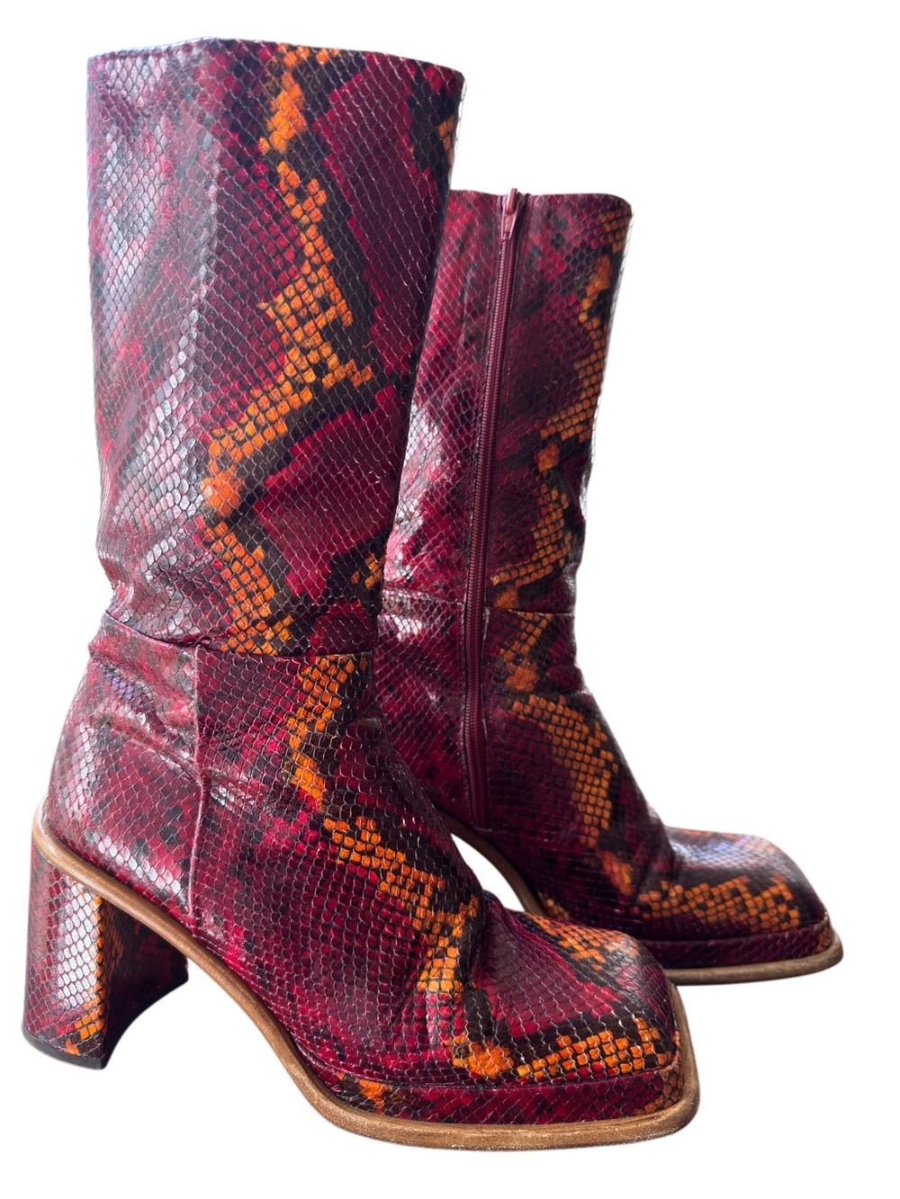 Miista Abril Multicolored Square-toe Mid Boots - Picture 7 of 8